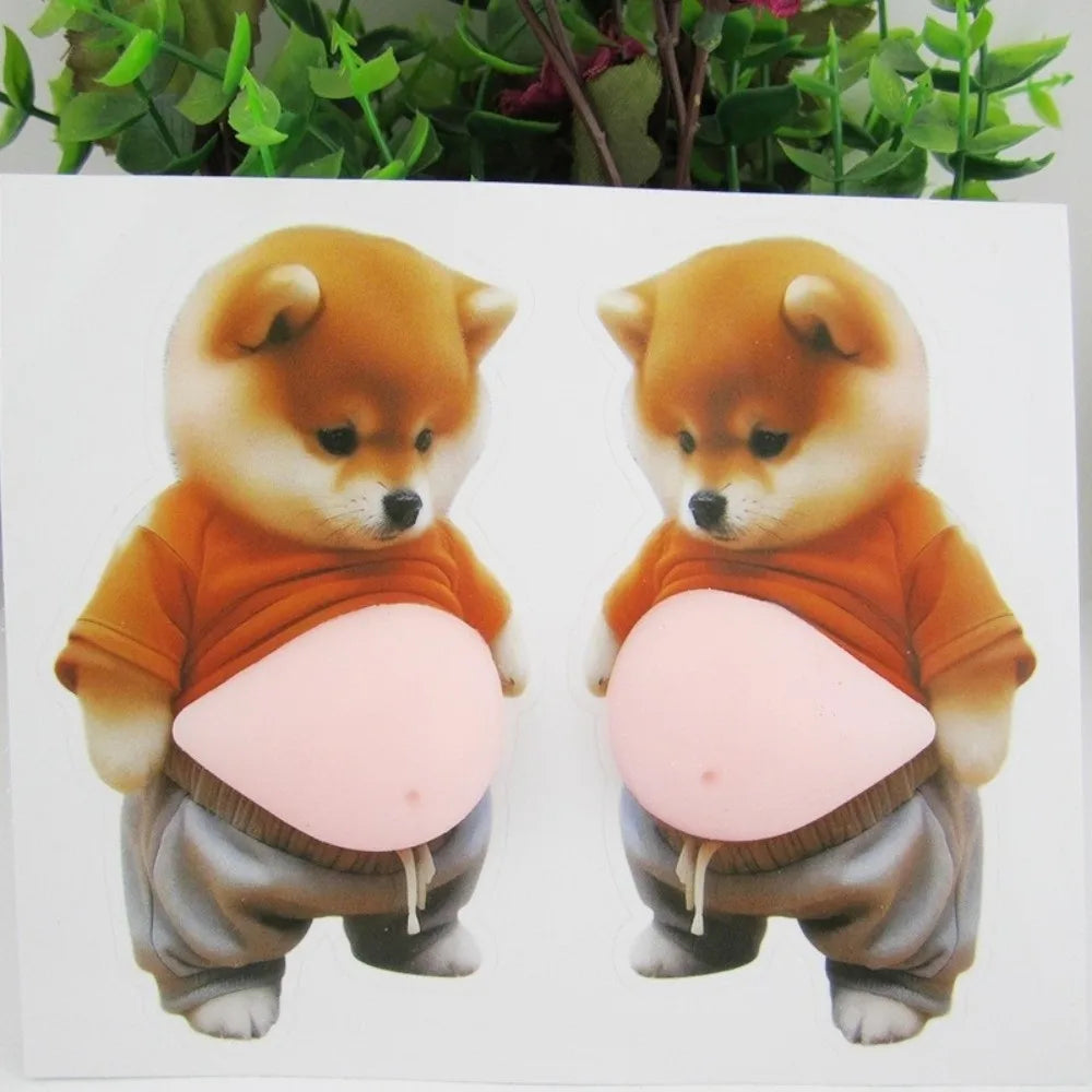 autocollants 3D mignons chiens chats vêtements transparents cartoon adhésifs orange gris rose beige