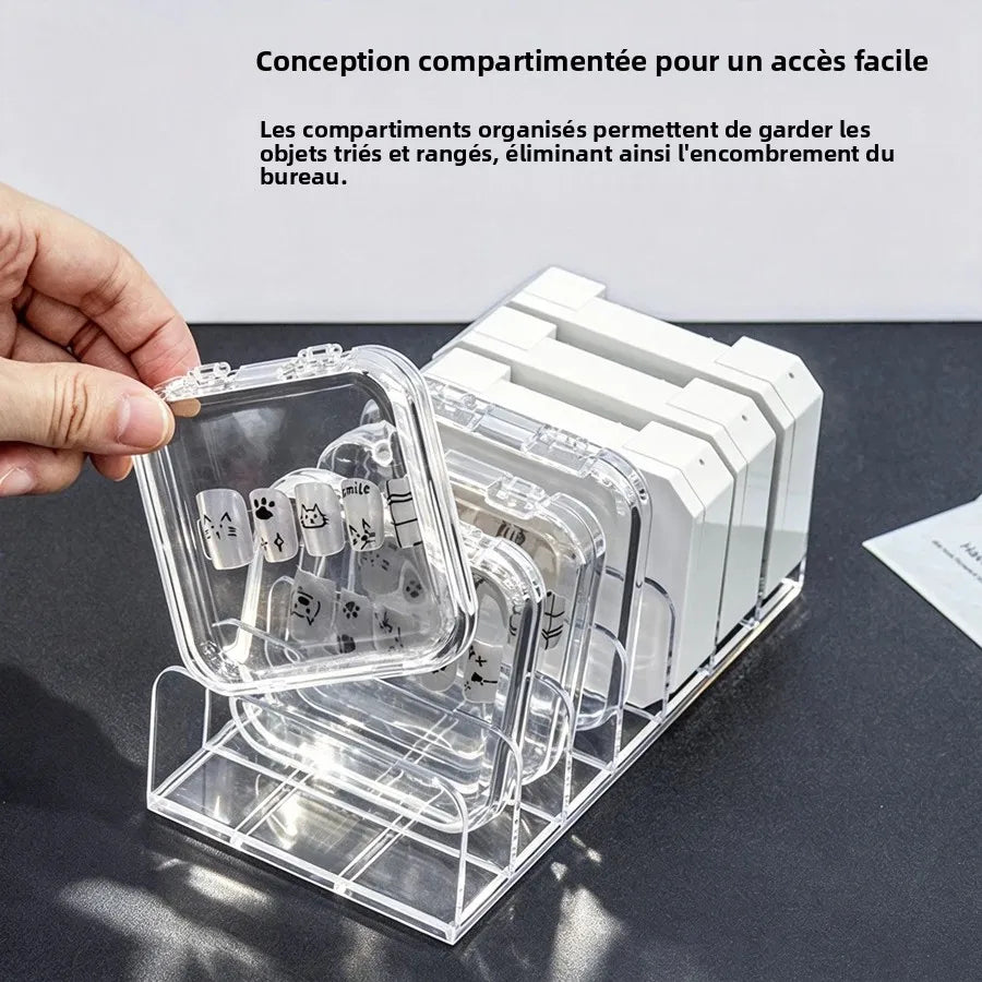 présentoir rangement transparent moderne boîtes ongles 85cmx17cm multifonctionnel acrylic.storage transparente