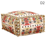 coussin sol orange bleu ethnique motifs floraux traditionnels carreaux coton polyester
