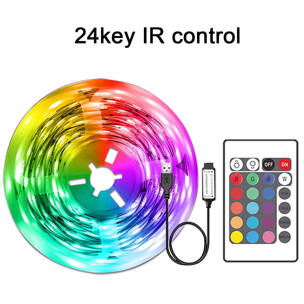 ruban led multicolore rayures moderne télécommande chargeur usb adhésif 10m 15m 20m