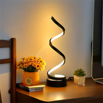 lampe table moderne spirale noir blanc orange réglable chambre salon
