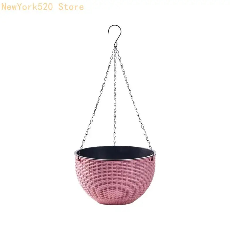 panier suspendu tissé moderne blanc rouge violet rose vert bleu accroché fleur plante verte