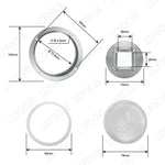 lentille led transparente verre optique 78mm 30 45 60 90 120 degrés support fixe
