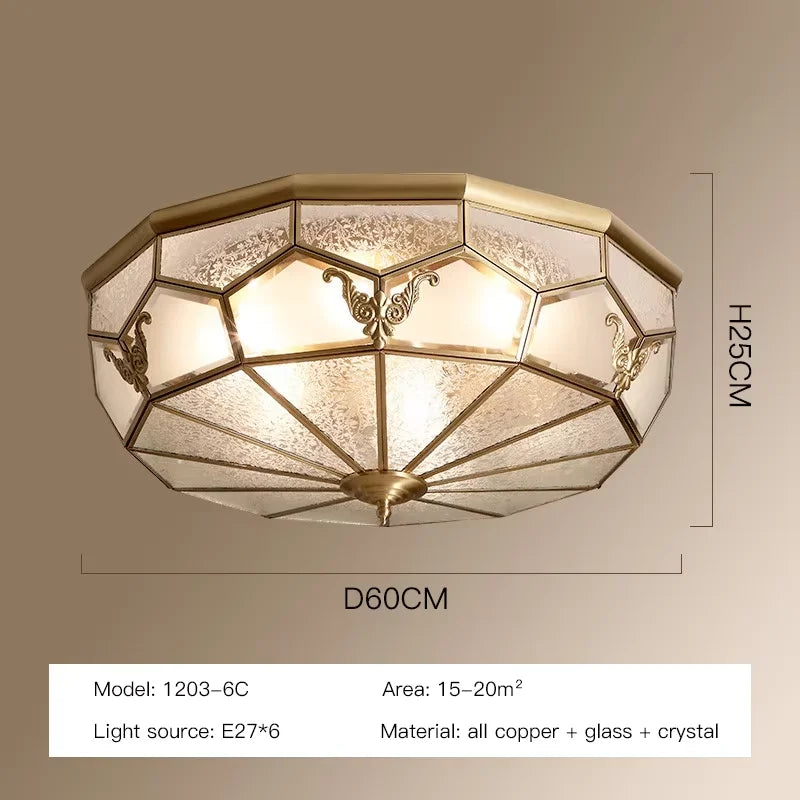 plafonnier moderne cuivre doré hexagonal transparent classique éclairage quotidien led 90 260v e27