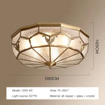plafonnier moderne cuivre doré hexagonal transparent classique éclairage quotidien led 90 260v e27