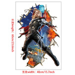 sticker mural 3d super héros hulk iron man captain america thor rouge bleu vert