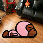 tapis doux antidérapant singe dessin animé rose moderne salon chambre bain corridor