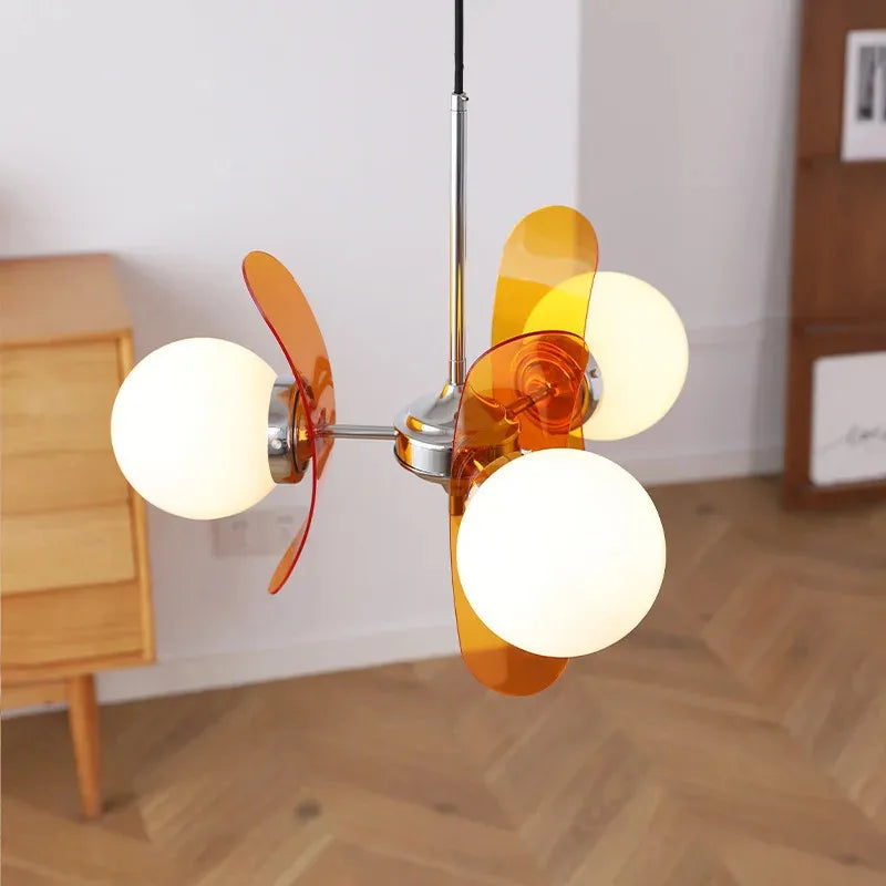 lampe suspendue moderne boule verre acrylique orange blanc salon chambre lustre lustre rond