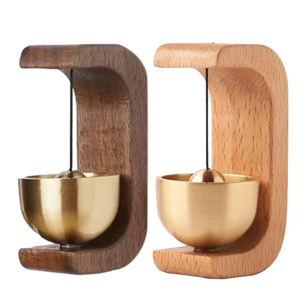 cloche porte bois naturel doré minimaliste adhésif murale support bois moderneintérieur zen