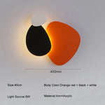 lampe murale moderne abstraite orange noir blanc violet fixée mur minimaliste