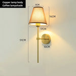 applique murale moderne or noir beige toile lin lampe abat jour