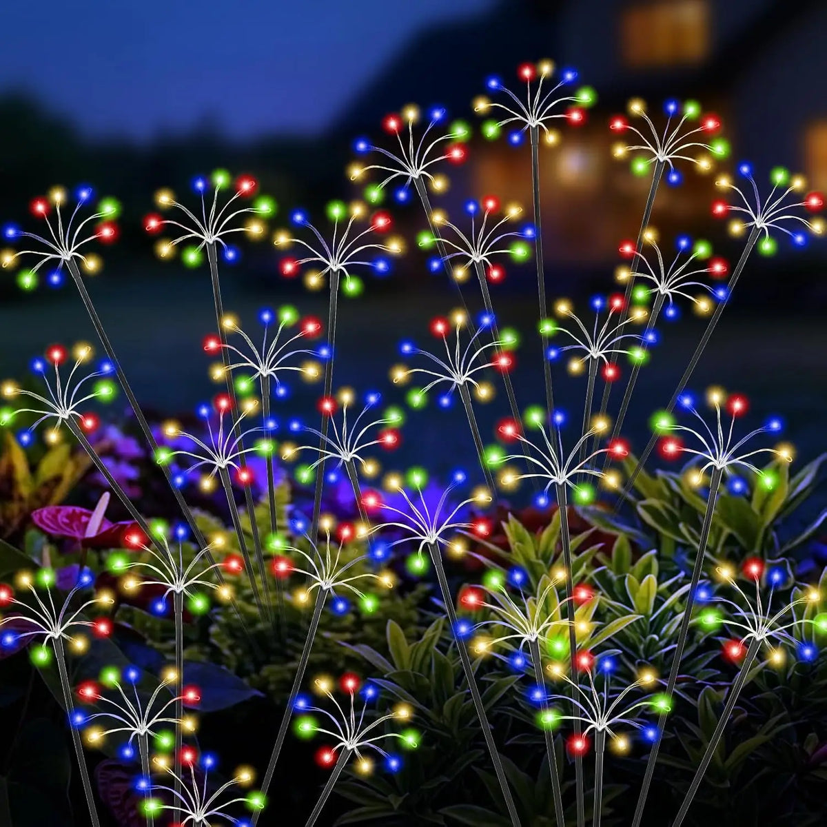 lumière solaire feu d'artifice multiple couleurs moderne jardin extérieur plante ip65 led