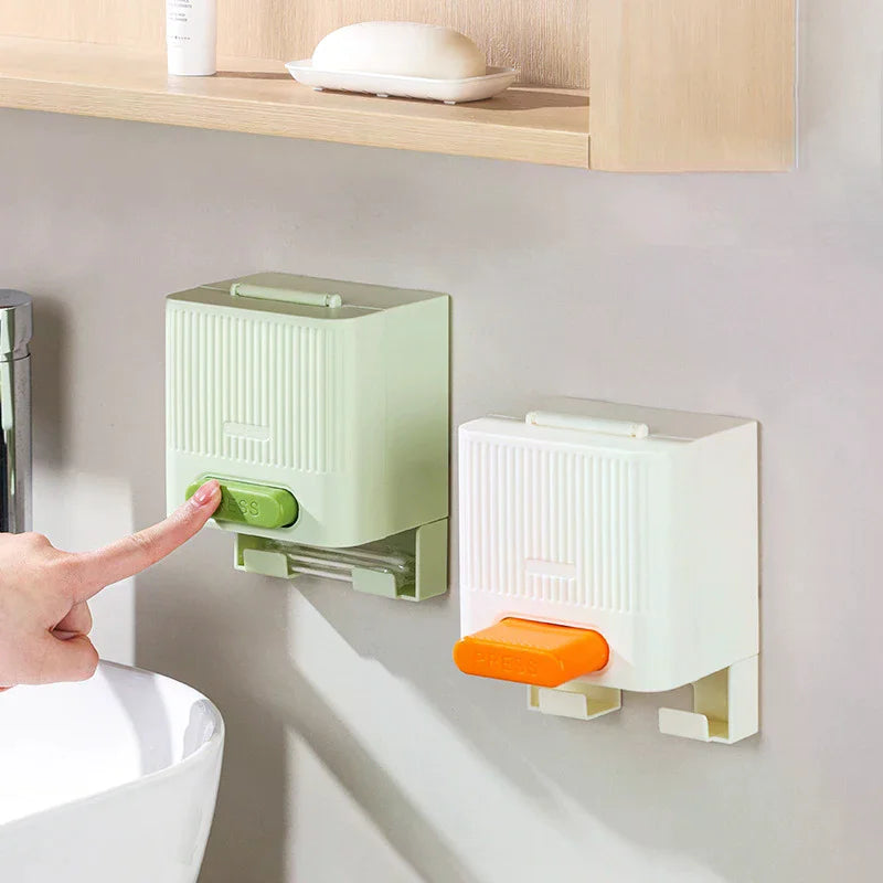 distributeur serviettes boîte anti poussière couvercle moderne rayures verticales adhésif blanc vert orange salle