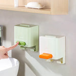distributeur serviettes boîte anti poussière couvercle moderne rayures verticales adhésif blanc vert orange salle