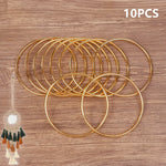 anneaux decoratifs dorés ronds lisses minimaliste lot 10 anneaux 8cm bois