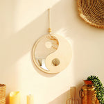 décoration murale yin yang bois miroir bohème zen minimaliste suspension