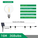 guirlande lumineuse solaire led transparente moderne 10m 21 ampoules clips extérieure jardin fête noël