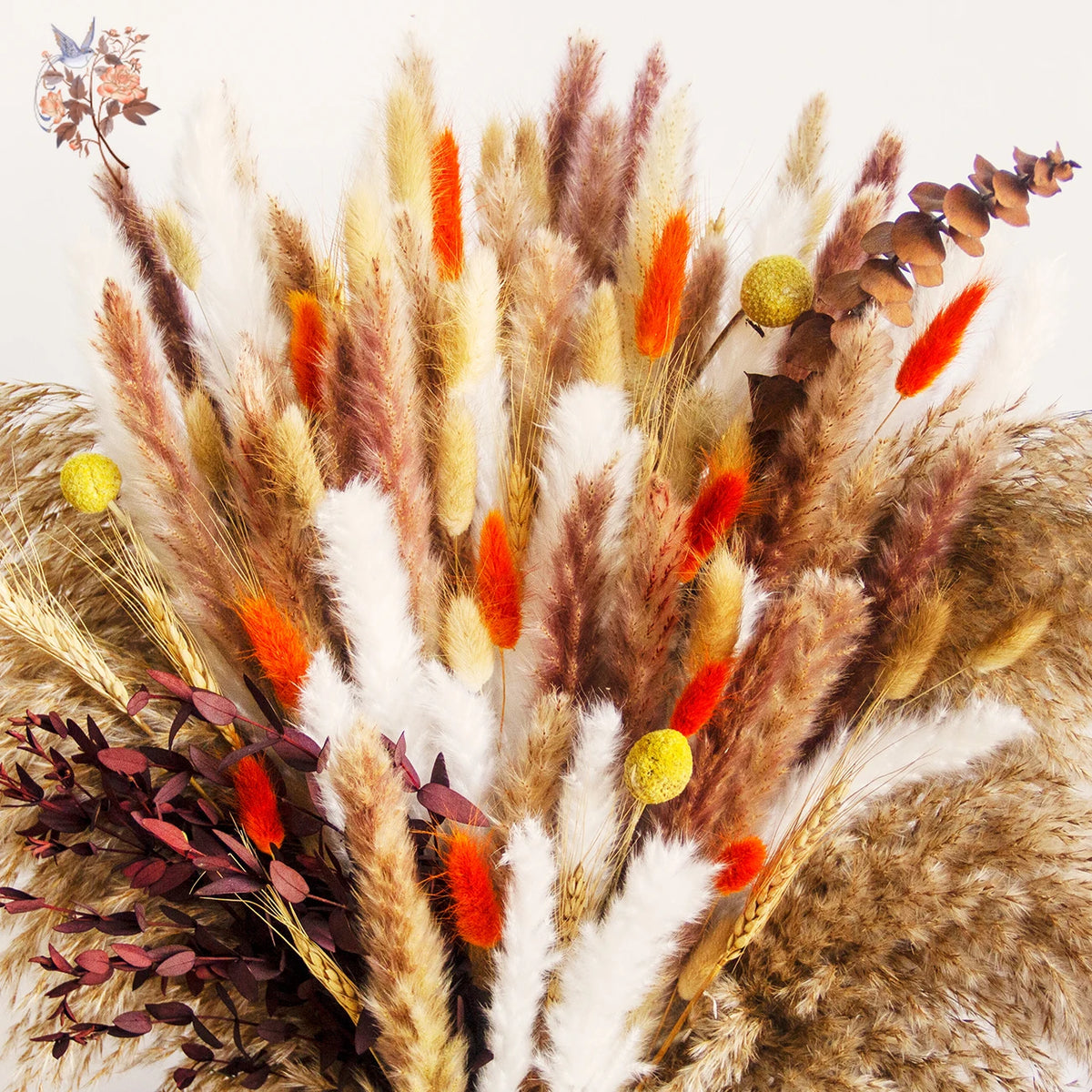 fleurs séchées bouquet pampas plumes graminées décoration intérieure anniversaire mariage rustic naturel