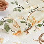 film décoratif floral opaque fenêtres beige doré vert motifs nature adhésif isolation uv protection