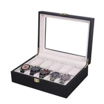 boîte montres rouge foncé bois velours classique cadenas doré places montres