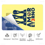 sticker autocollant cartes bancaires club américa dessin animé oiseau stylisé waterproof réutilisable bleu jaune