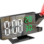 horloge projecteur numérique moderne affichage température couleur noir blanc verte rouge tactile