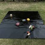tapis imperméable pvc noir lisse brillant résistant humidité portable pliable camping plein air épais