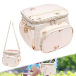 sacoche bébé panier vélo ours motif enfant bandoulière ajustable tissu nylon transparent