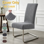 housse chaise salle manger gris carreaux moderne élastique polyester siège cuisine banquet