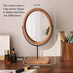 miroir cosmétique classique bois marron foncé pied central ornement décoration chambre erotique