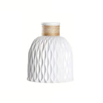 vase table moderne plastique blanc opaque tendance 12cm 14.5cm[arrangement floral incluse]