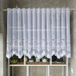 rideau blanc dentelle florale transparent classique fenêtre plate polyester 100%