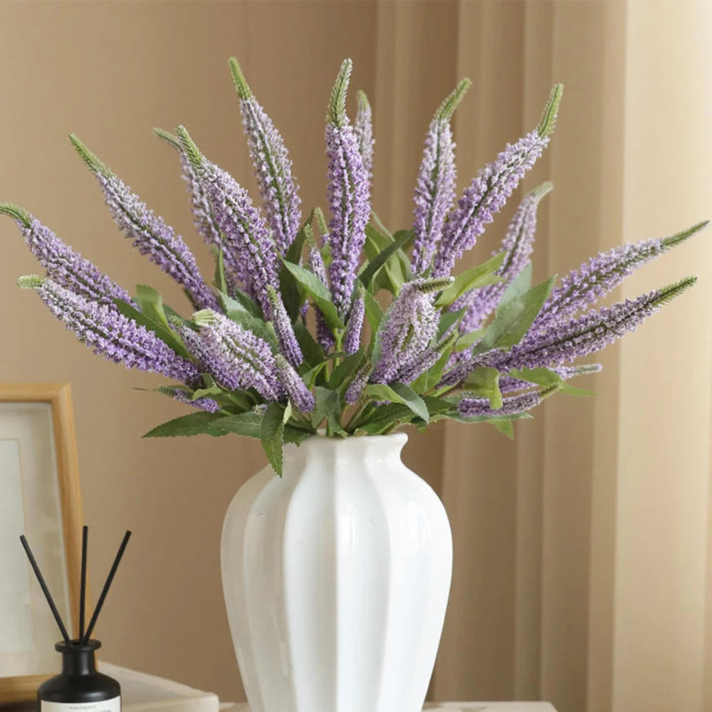 bouquet fleurs artificielles violettes vertes modernes decoration mariage anniversaire intérieur