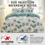 housses couette motif floral moderne blanc vert turquoise gris foncé abstraits lisses enveloppes corner