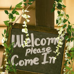 Guirlande fleurs artificielles hortensia vert blanc rose violet mariage intérieur
