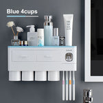 porte brosses dents adhésif moderne rangement dentifrice distributeur blanc or