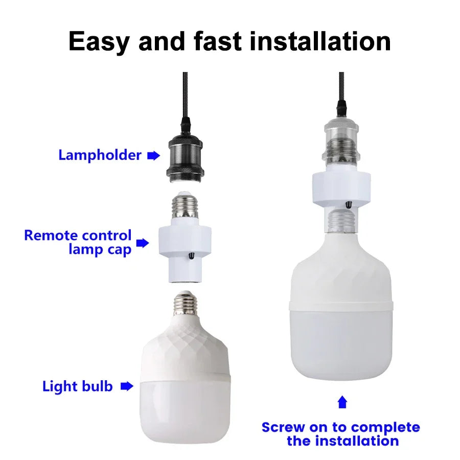 support lampe led intelligente infrarouge e27 moderne télécommande blanc métallique