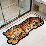tapis sol antidérapant mousse mémoire forme polyester résistant décoloration dessin animé tigre léopard entrée