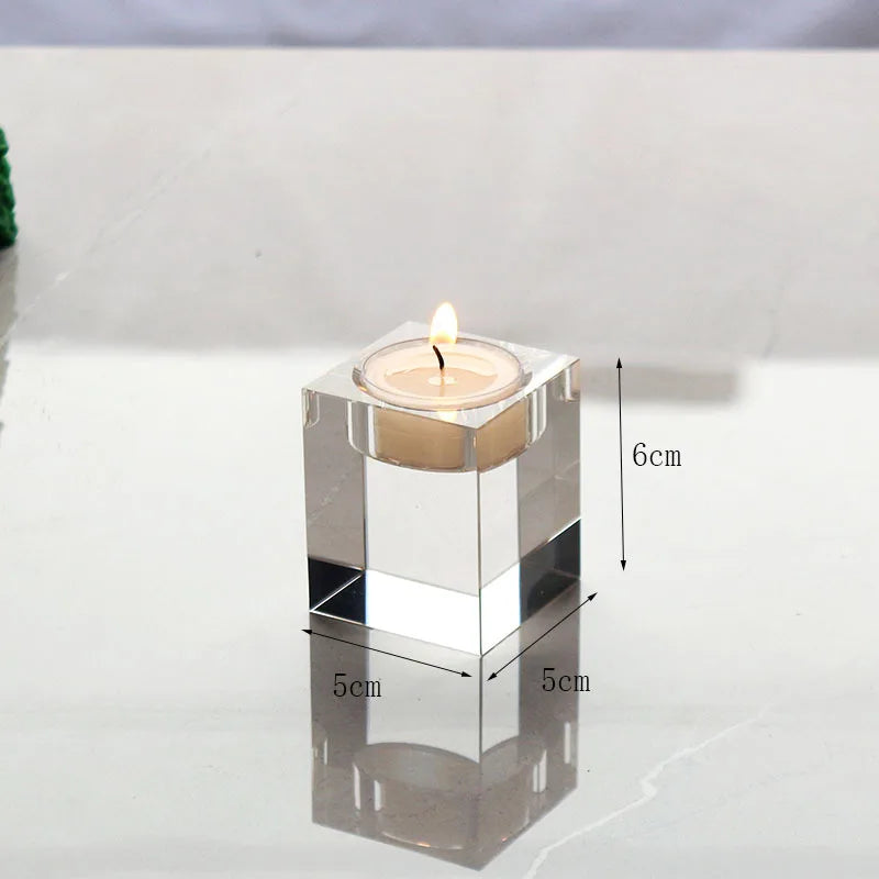 bougeoirs transparents modernes adhésifs bougie décoration mariage fête casa 5x5cm