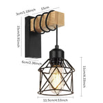 applique murale industrielle triple ampoule noir bois clair vintage mur trois lumières