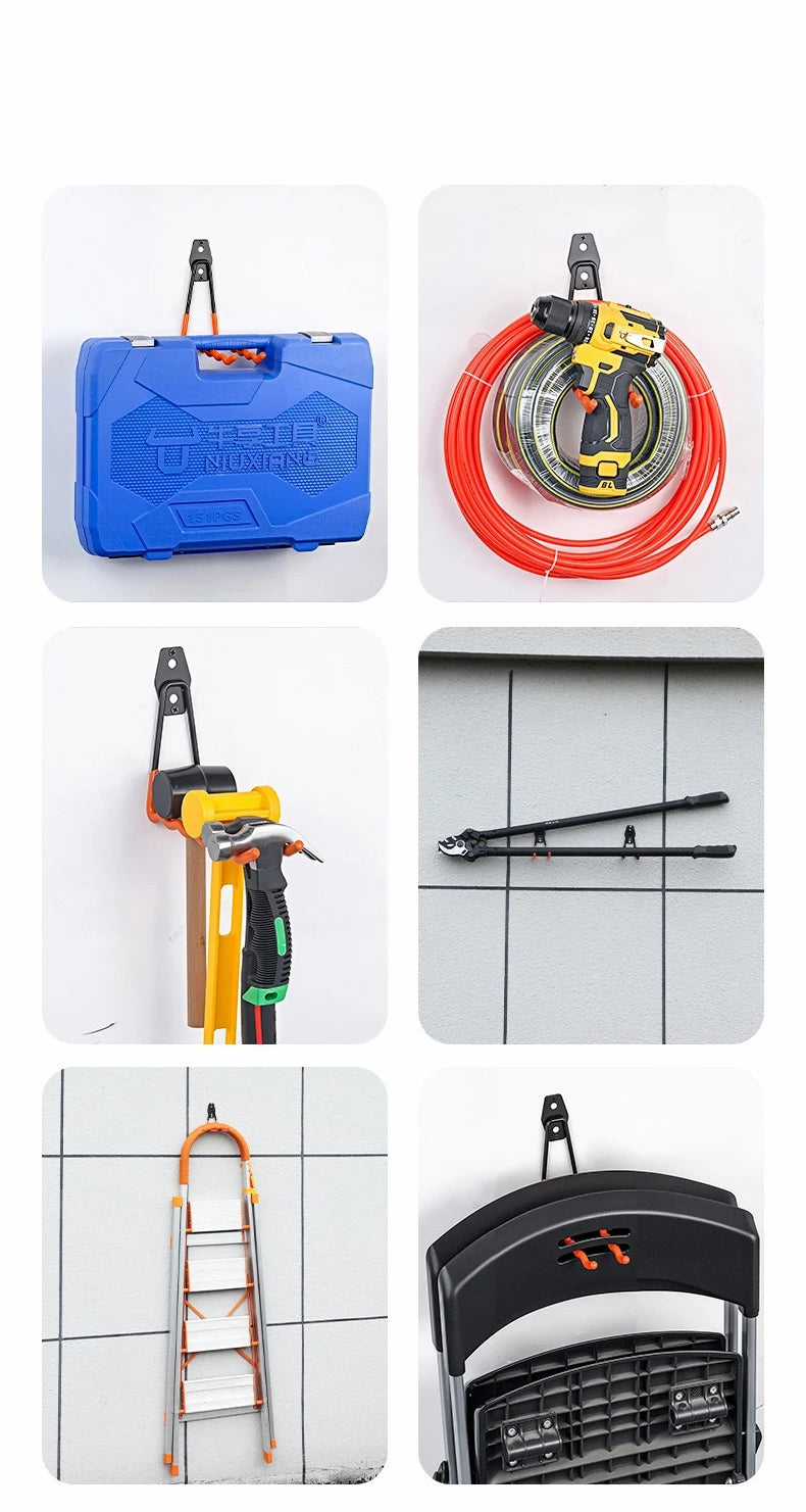 crochet mural moderne noir orange garage organisation outils respectueux environnement stockage utilitaire imperméable multifonctionnelacierinox