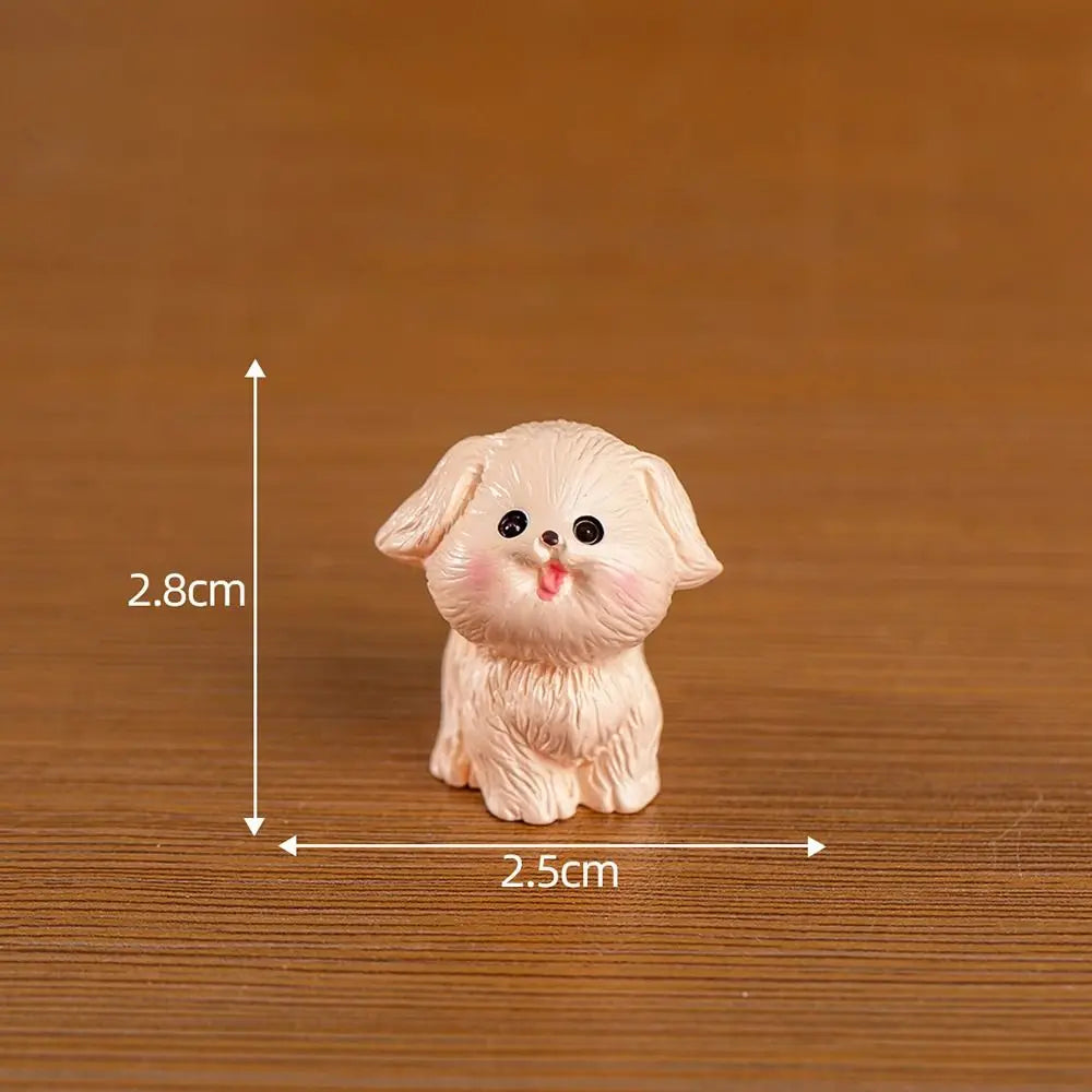 ornement jardin chien figurine résine mignonne cartoon blanc gris Jaune