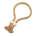ruban fenêtre tissé franges bois vert blanc noir beige moderne rustique 60cm opaques
