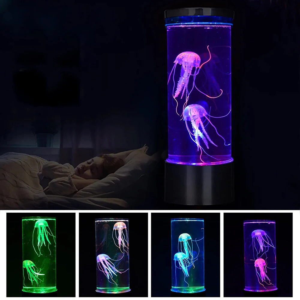 lampe led méduse couleur changeante usb batterie veilleuse table moderne enfants chambre anniversaire