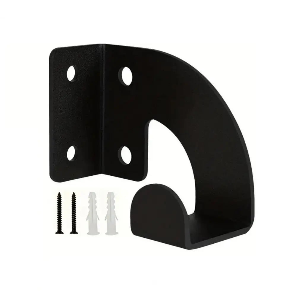 support mur outils tronconneuse scie electrique noir industriel fixations vis garage jardin