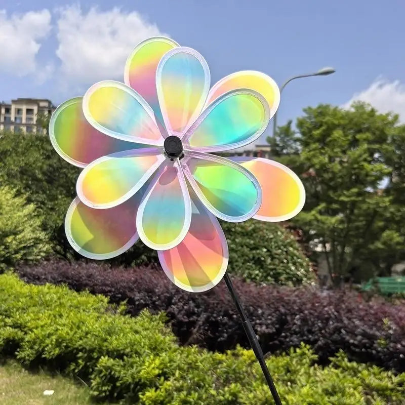 décoratif moderne fleur colorée rayures orange jaune bleu rose vert tringle noire extérieur jardin