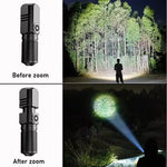 lampe torche rechargeable led puissante noire texturée moderne 120mm hauteur