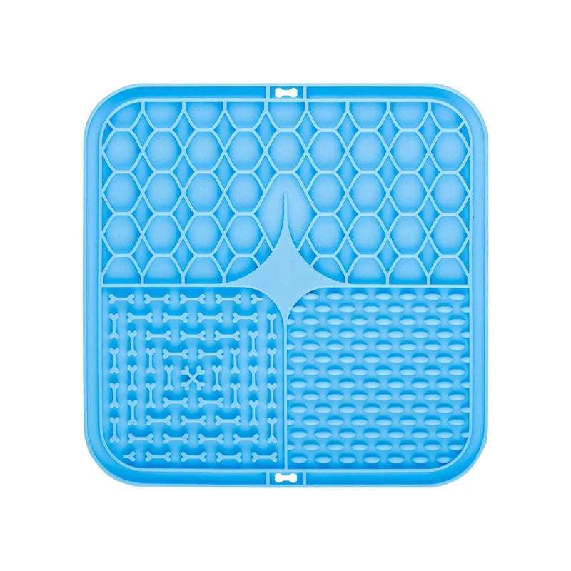 tapis jeu chien orange bleu vert gris texture nid d'abeille moderne distractive grains maïs