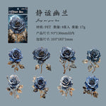 autocollants fleurs feuilles paillettes violet rose bleu artisanal scrapbooking bricolage décoration intime journal
