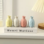 vases céramique pastel texture ondulée minimaliste fleurs artificielles maison